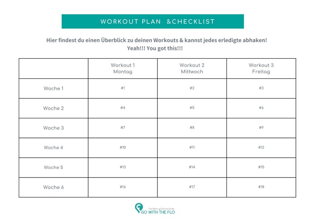 Workout Plan & Checklist